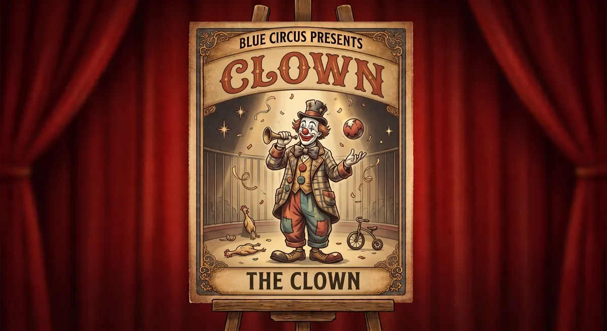 La Voyante — affiche vintage de la troupe du Blue Circus