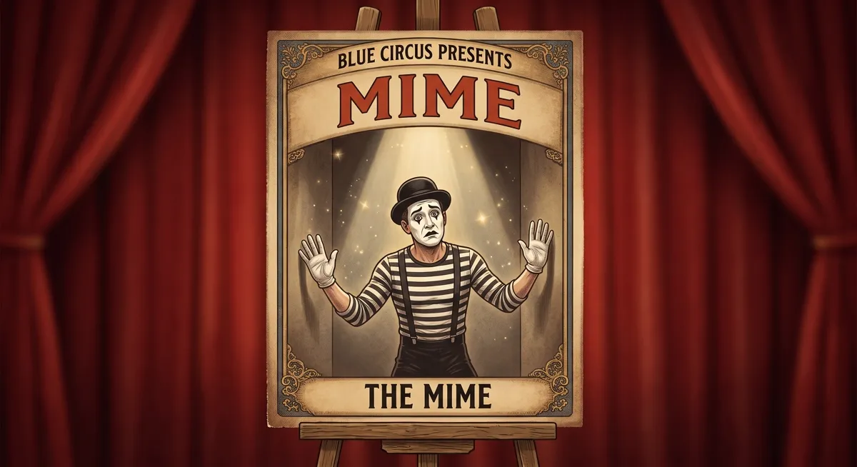 Le Mentaliste — affiche vintage de la troupe du Blue Circus