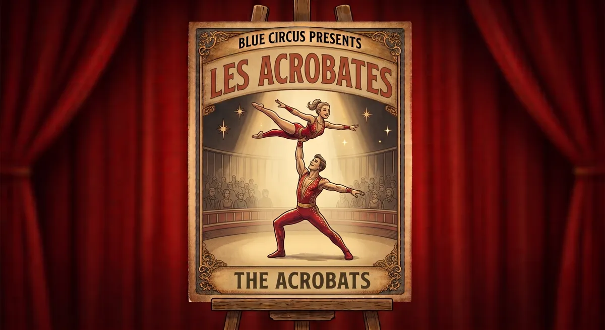 L'Hercule — affiche vintage de la troupe du Blue Circus