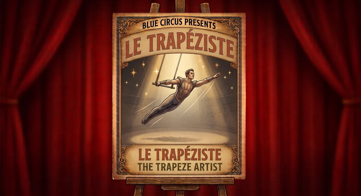 Le Collectionneur — affiche vintage de la troupe du Blue Circus